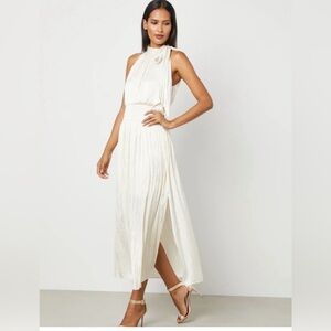 💥SOLD💥BCBGMaxAzria Cream Halter Midi Dress small